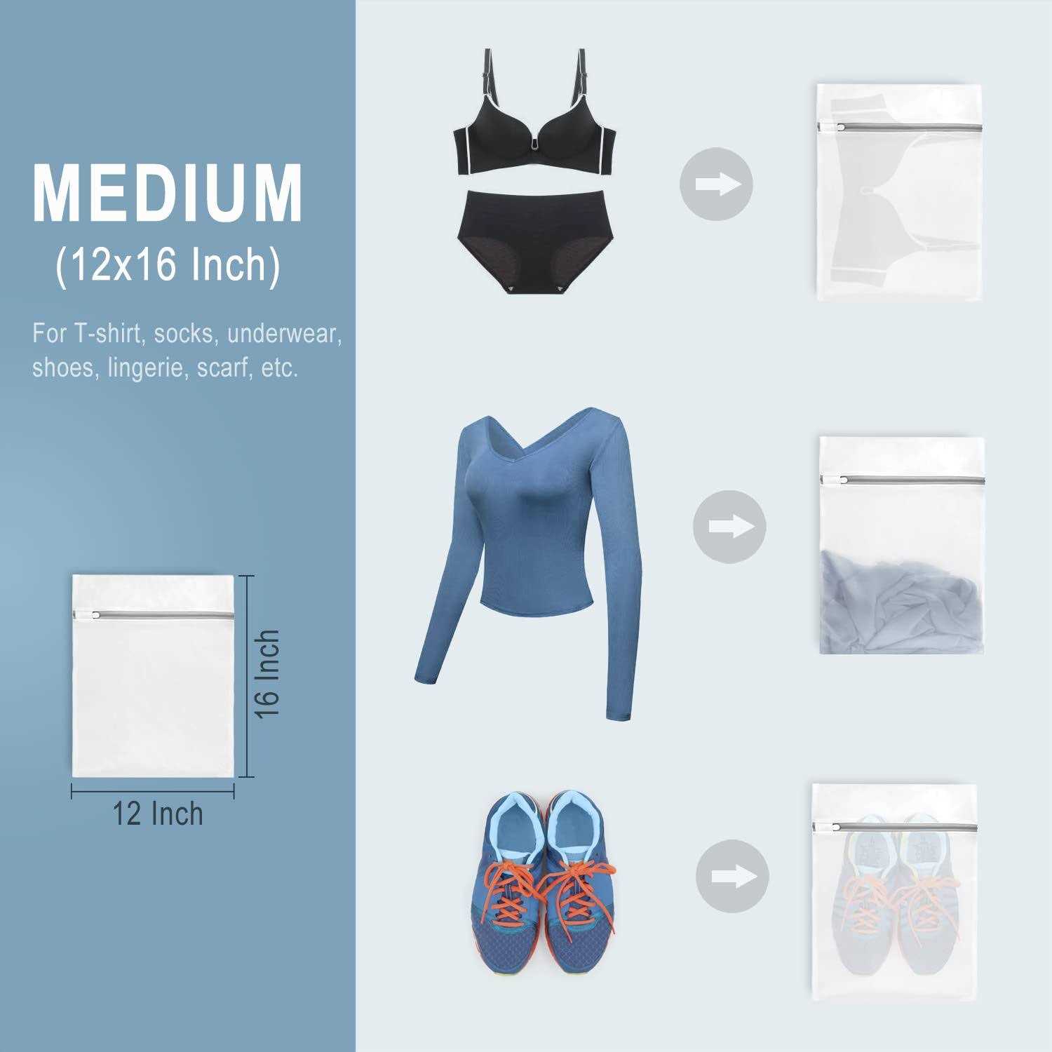 3Pcs Durable Fine Mesh Laundry Bags for Delicates - Image 2