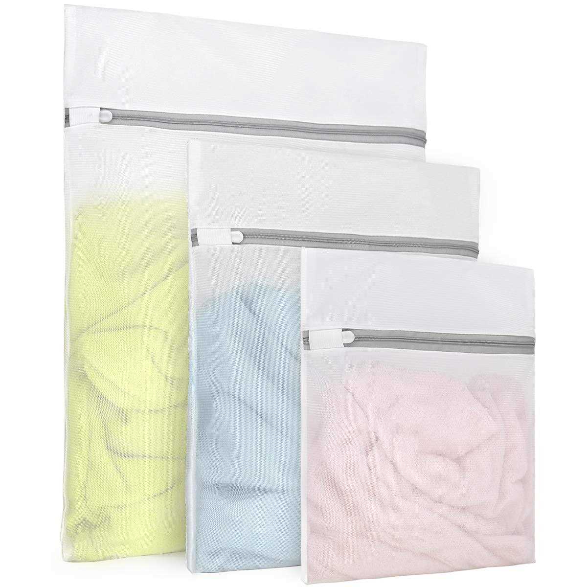 3Pcs Durable Fine Mesh Laundry Bags for Delicates