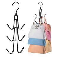 PODATOL Purse Hanger for Closet Rotatable Purses Organizer 6 Storage Capacity Hanging Bag Holder