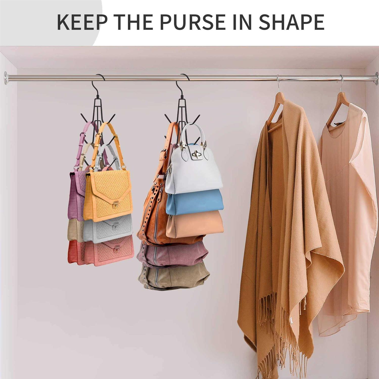 PODATOL Purse Hanger for Closet Rotatable Purses Organizer 6 Storage Capacity Hanging Bag Holder - Image 2