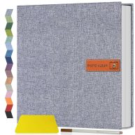 Popotop Large Photo Album Self Adhesive 4×6 5×7 8×10 Scrapbook Album Diy Pages Picture Book,Gifts for Mom,Family Baby and Wedding,with Metal Pen