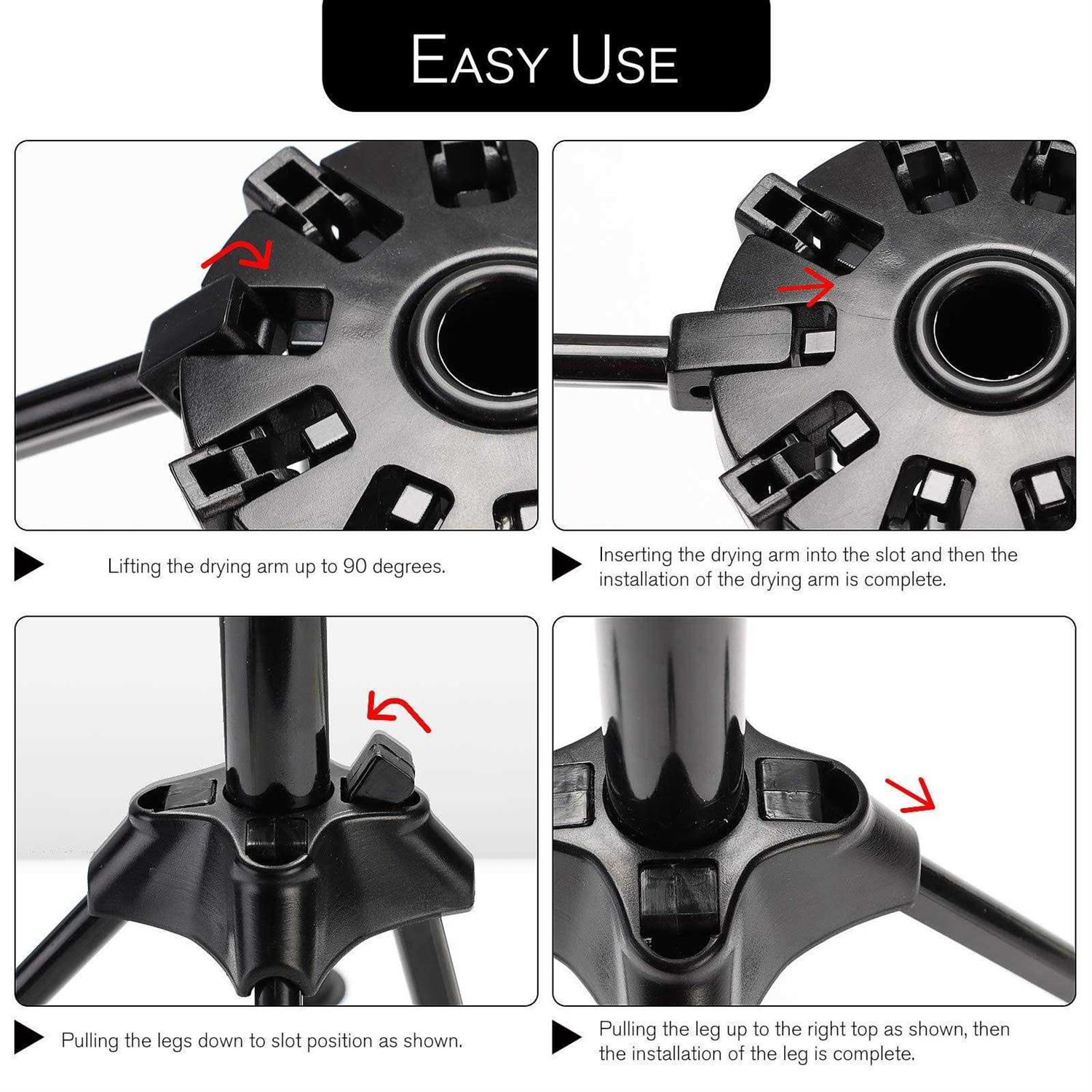 Ourokhome Collapsible Pasta Drying Rack Plastic Spaghetti Hanger Noodle Dryer Stand with 10 Bar Handles for Homemade Fresh Spaghetti - Image 2