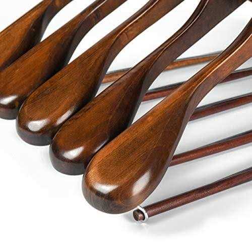 Quality Hangers Quality Luxury Wooden Suit Hangers Wide Wood Hanger for Coats and Pants with Locking Bar - Image 2