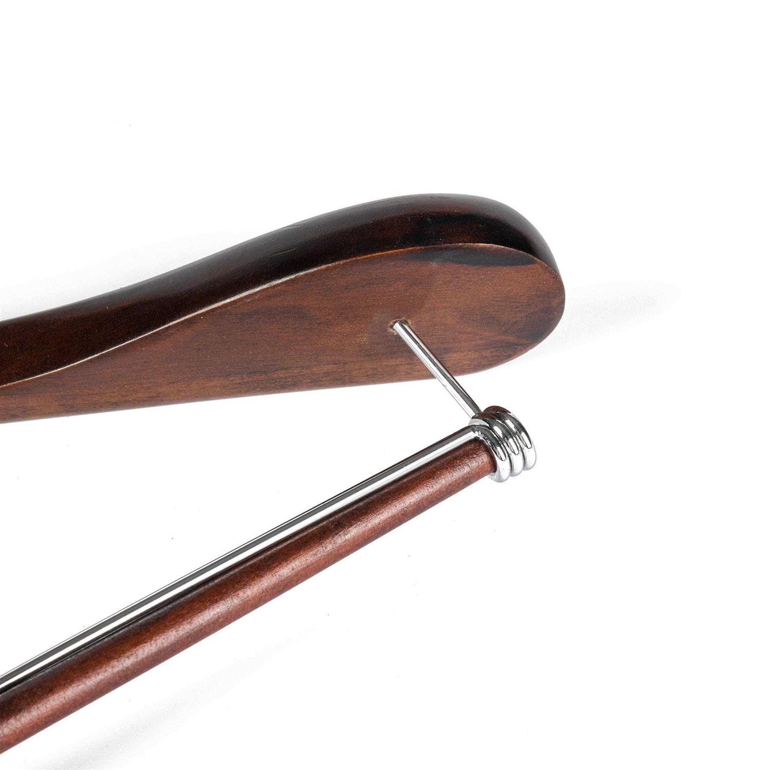 Quality Hangers Quality Luxury Wooden Suit Hangers Wide Wood Hanger for Coats and Pants with Locking Bar - Image 4