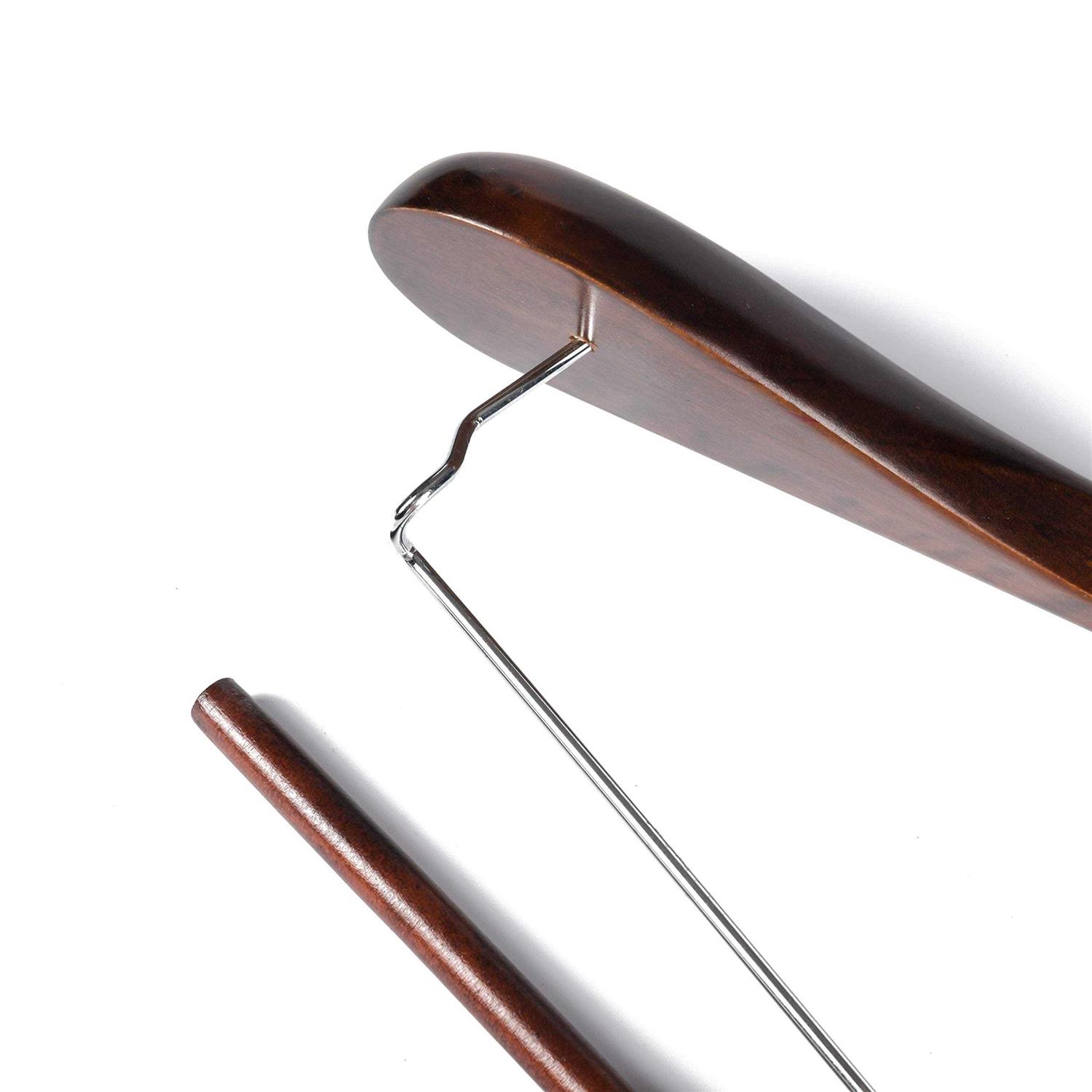 Quality Hangers Quality Luxury Wooden Suit Hangers Wide Wood Hanger for Coats and Pants with Locking Bar - Image 5