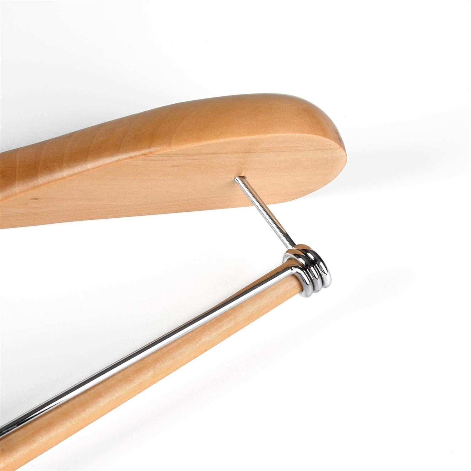 Quality Hangers Quality Luxury Wooden Suit Hangers Wide Wood Hanger for Coats and Pants with Locking Bar - Image 3