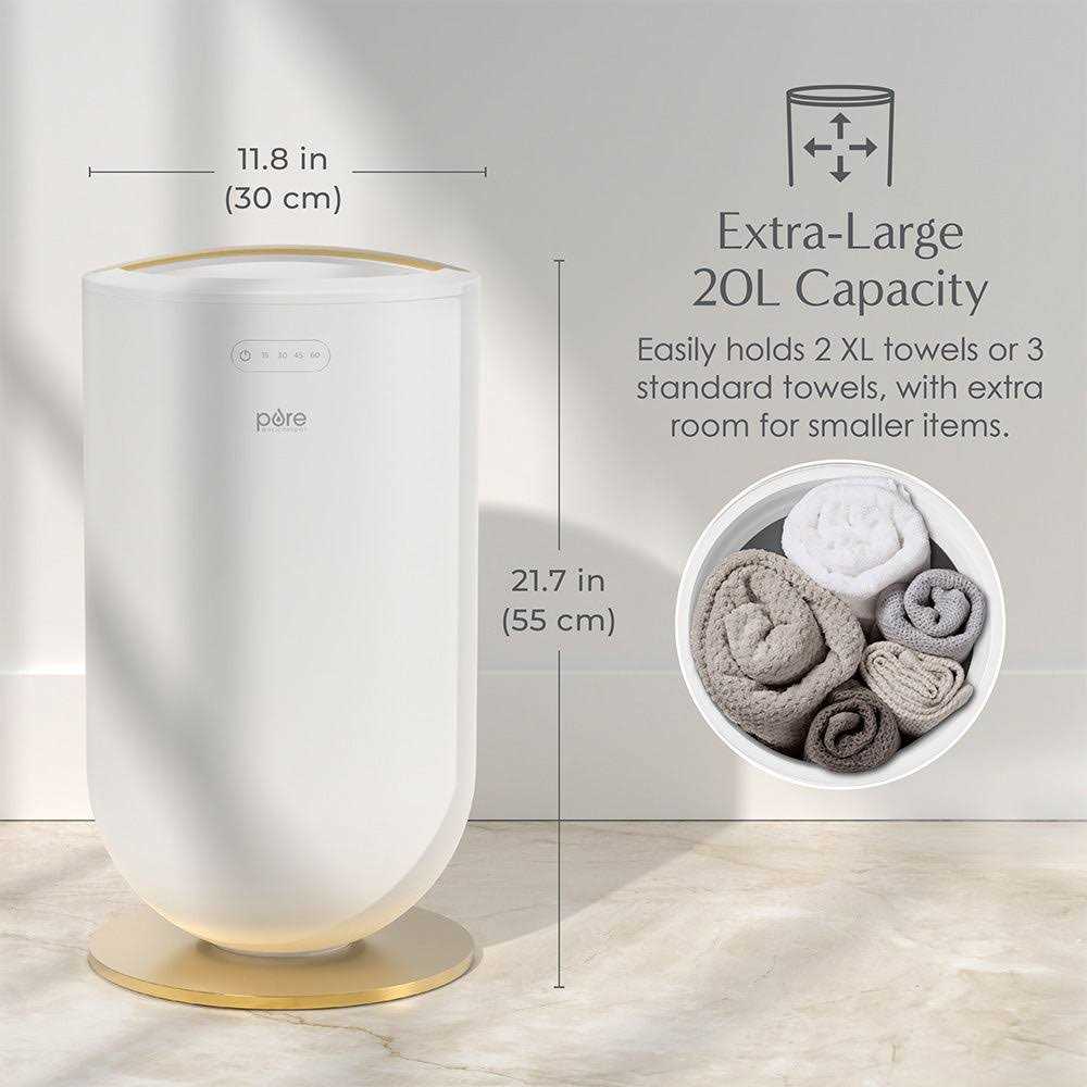 Pure Enrichment PureBliss Luxury Towel Warmer Extra Large 20L Heats Baths, Towels, Robes, Blankets, or Clothing - Image 5