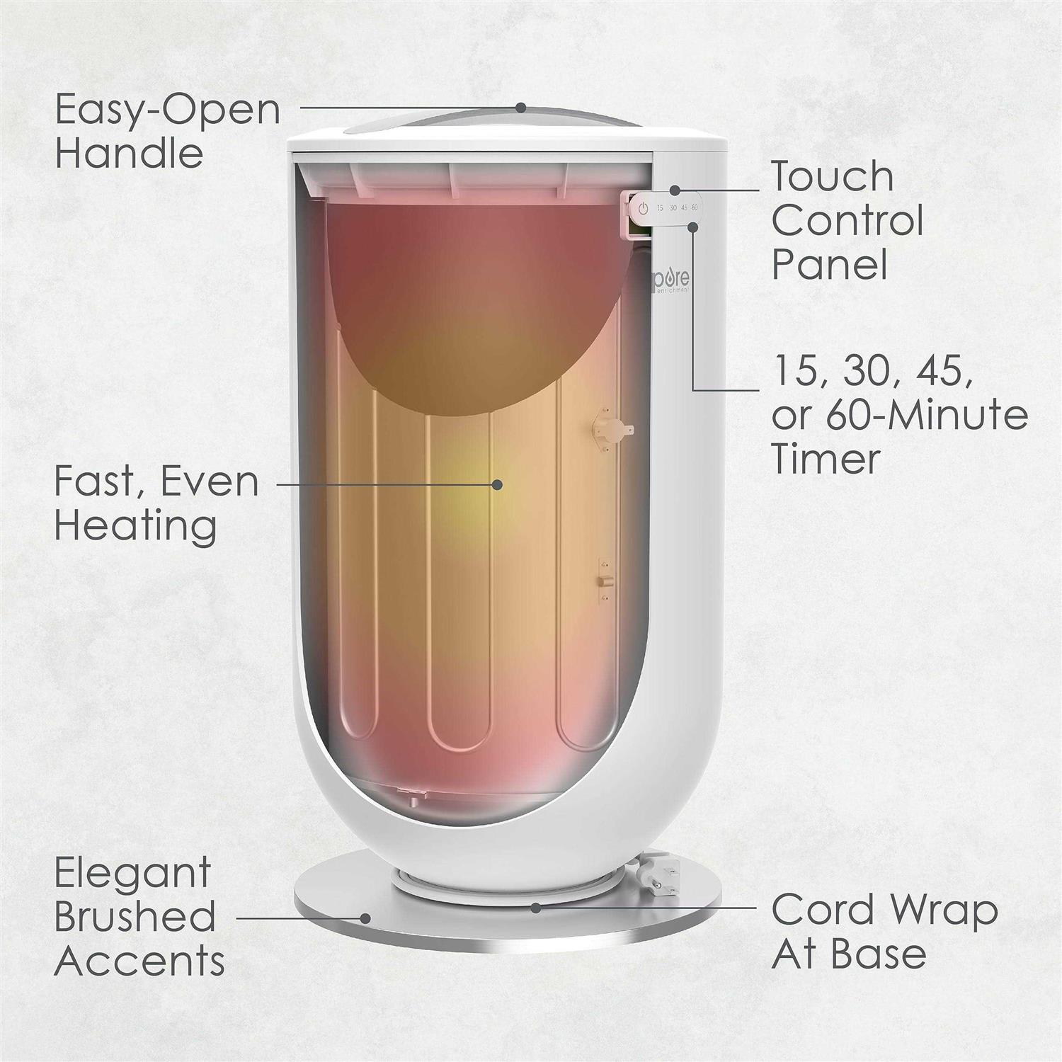 Pure Enrichment PureBliss Luxury Towel Warmer Extra Large 20L Heats Baths, Towels, Robes, Blankets, or Clothing - Image 3