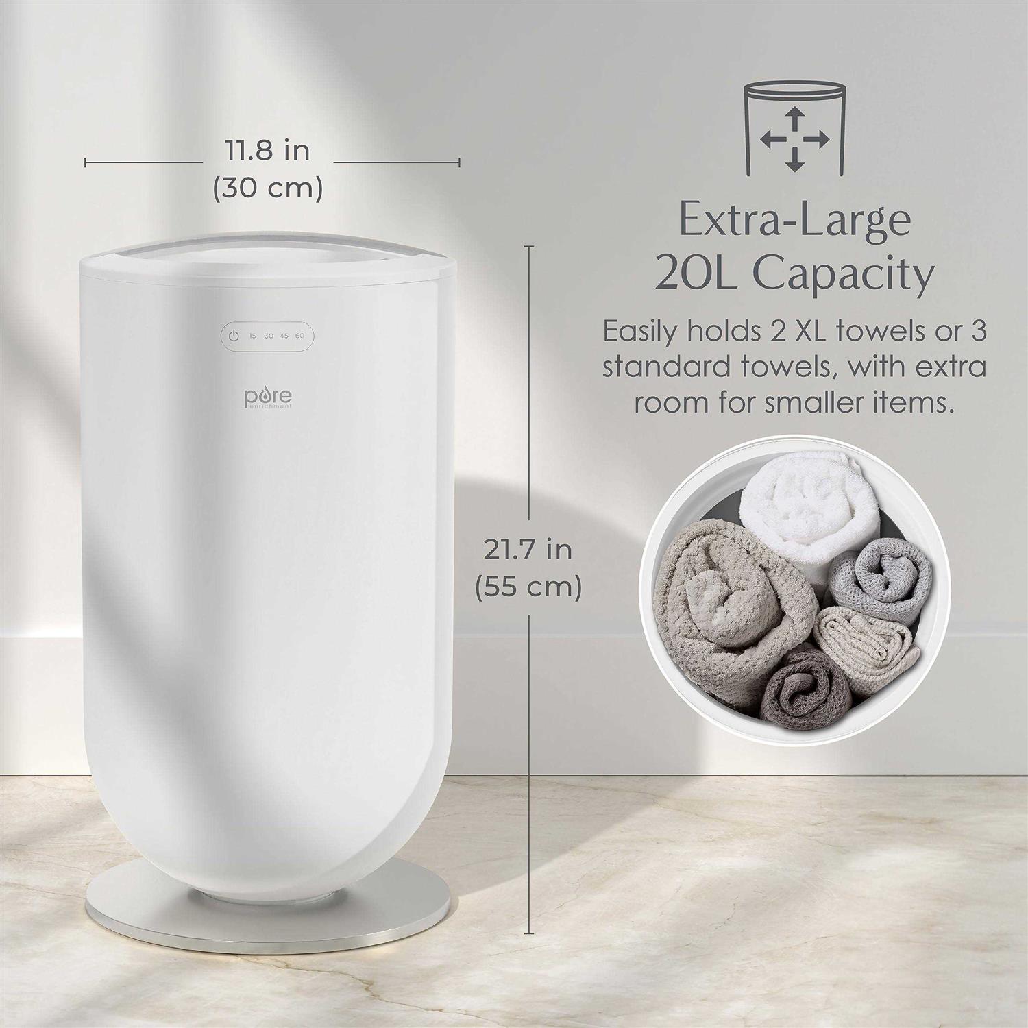 Pure Enrichment PureBliss Luxury Towel Warmer Extra Large 20L Heats Baths, Towels, Robes, Blankets, or Clothing - Image 5