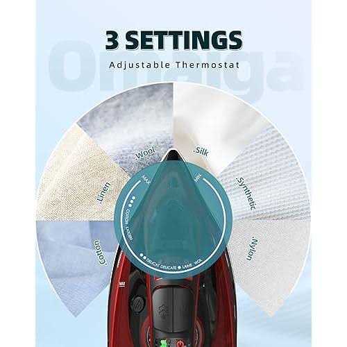 OMAIGA Cordless Iron 1500W Cordless Iron with Steam with 11.84ozs Water Tank - Image 5