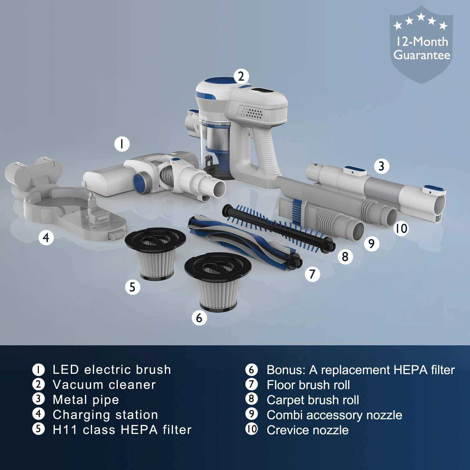 ORFELD Cordless Vacuum Cleaner 22000Pa Powerful Cordless Vacuum 6 in 1 - Image 4