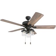 52 Prominence Home Briarcrest Bronze Farmhouse LED Ceiling Fan with Light