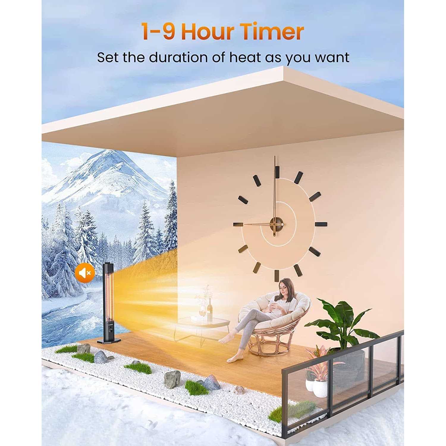 Outdoor Electric Patio Heater Haimmy 42in Infrared Heater with Remote - Image 3