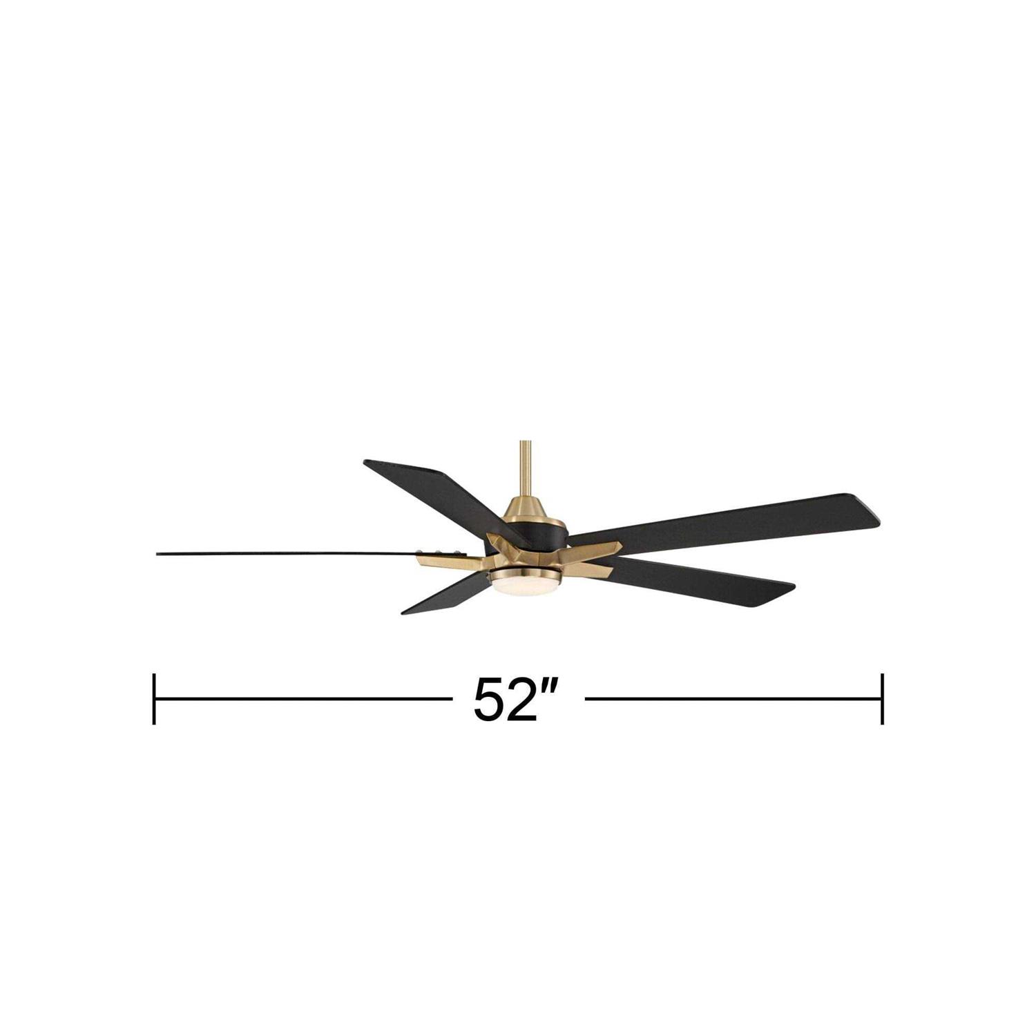 52 Casa Vieja Modern Indoor Outdoor Ceiling Fan with Dimmable LED Light Remote Control Soft Brass Damp Rated for Patio Exterior House Porch - Image 4