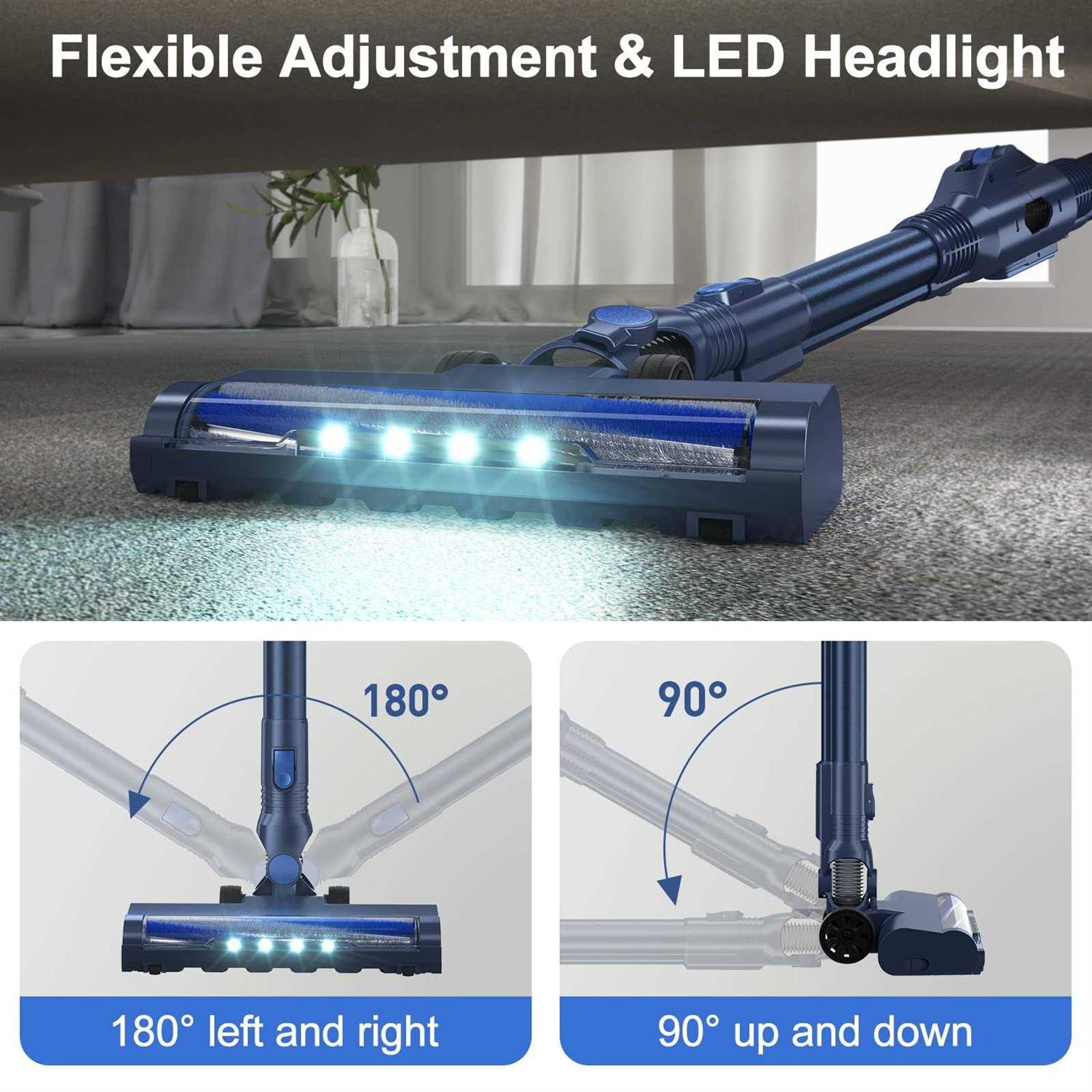 PRETTYCARE Cordless Vacuum Cleaner 6 in 1 Lightweight Stick Vacuum Self-Standing with Powerful Suction - Image 2