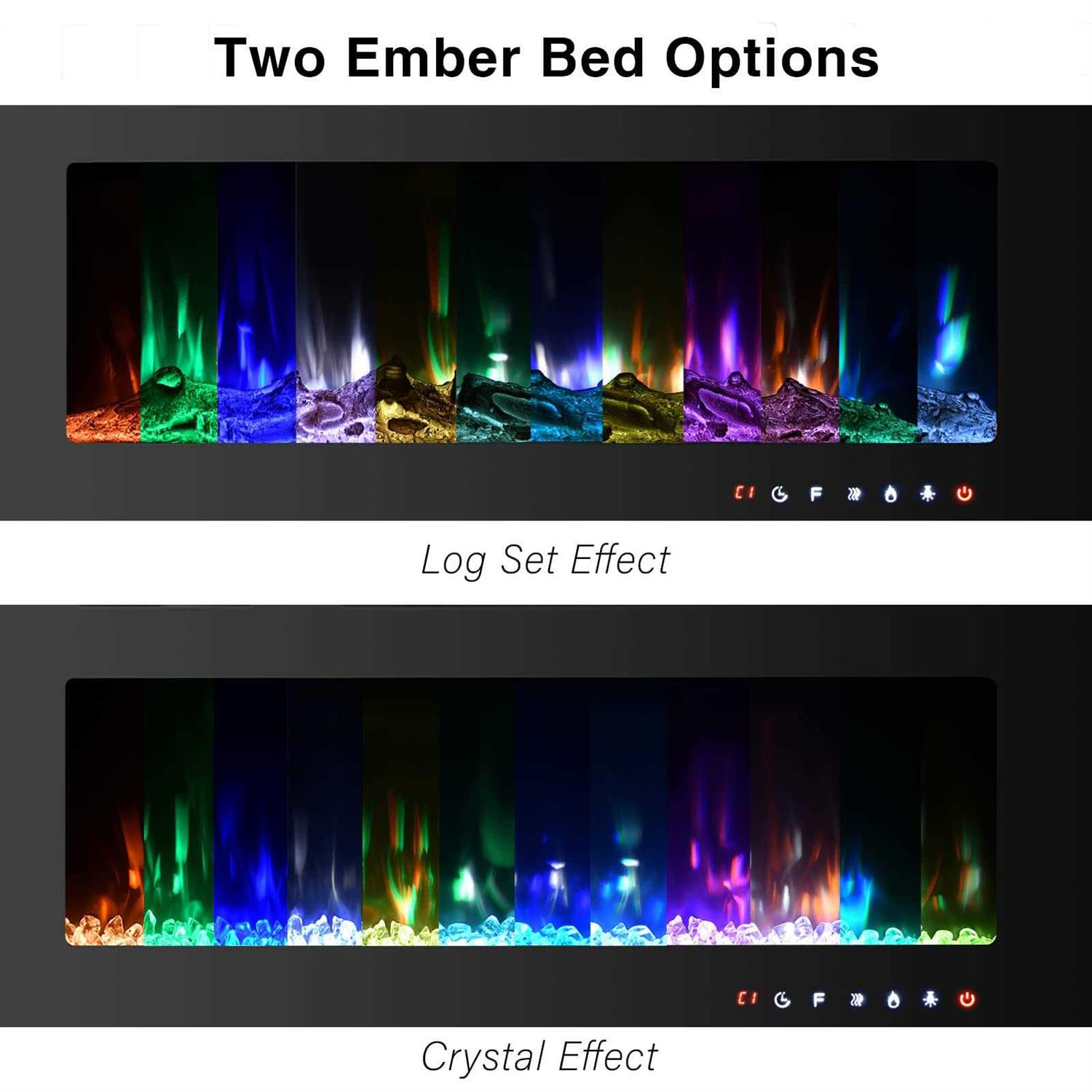 36 Inch Electric Fireplace Inserts Quiet Wall Mounted Fireplace Led Fireplace for Living Room - Image 3