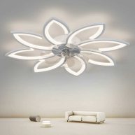 OluzFan Modern Ceiling Fan with LED Light and Remote Control 3speed Adjustable