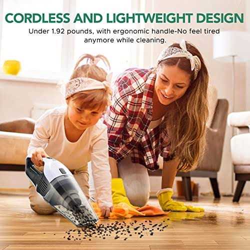 Portutif Handheld Vacuum Cleaner Powerful Suction Portable Lightweight Hand Held Vacum Cordless with 25-30Mins Long Runtime Rechargeable Battery Quick - Image 2