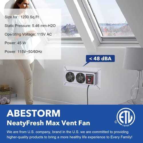 Abestorm Crawlspace Ventilation Fan with Humidistat Basement Crawlspace Vent Fans with Dehumidistat & Freeze Protection Thermostat - Image 5