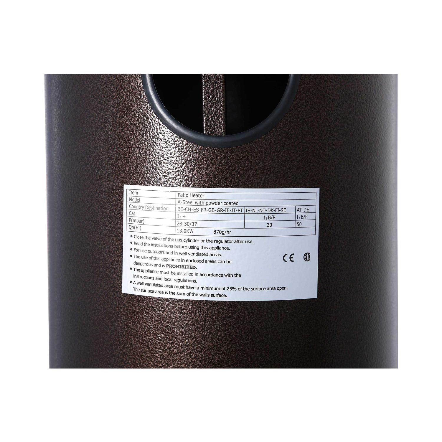 47,000 BTU Propane Patio Heater Azure Sky Finish PH01-S - Image 4