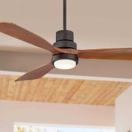 52 inch Casa Vieja Delta-Wing Modern Indoor Outdoor Ceiling Fan with LED Light Remote Control Matte