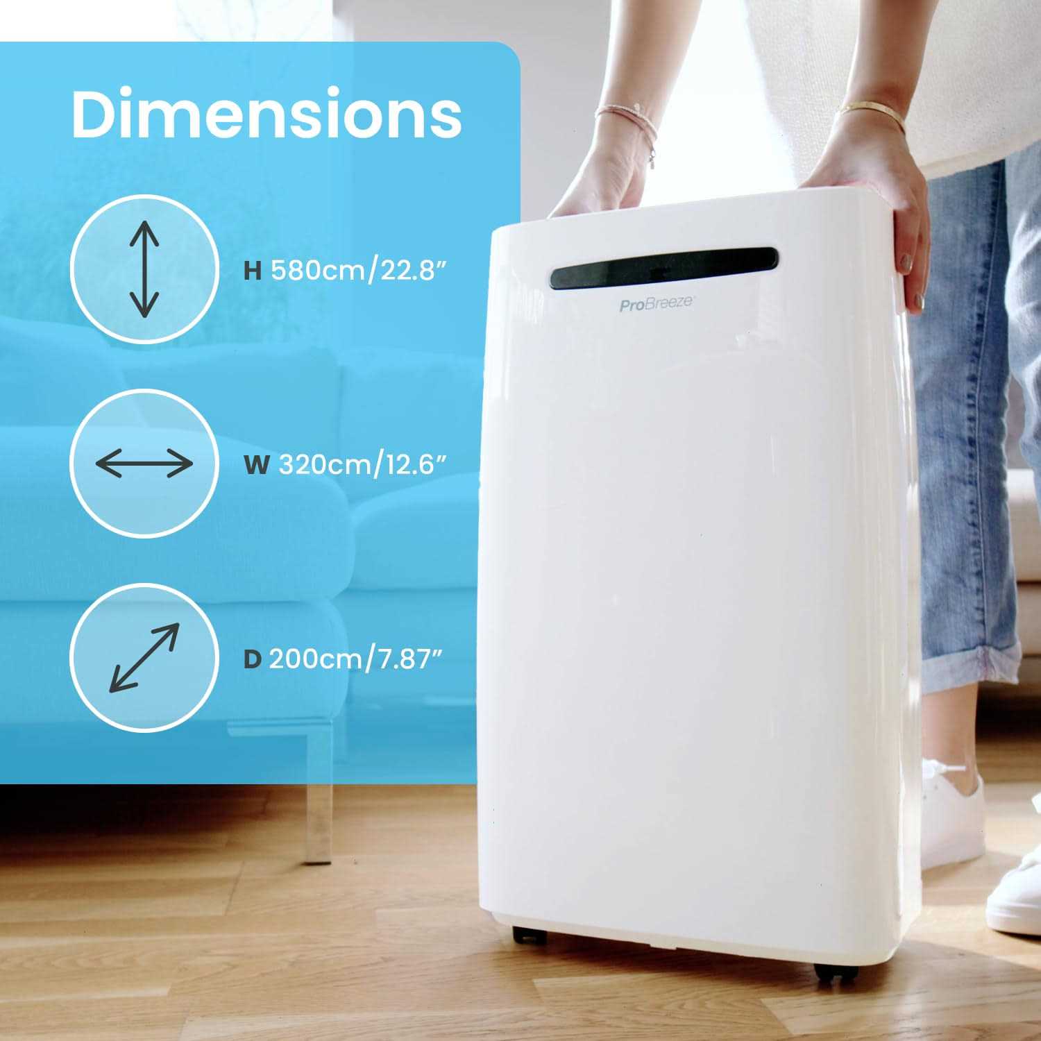 Pro Breeze 50 Pint Dehumidifier 3250 Sq Ft Dehumidifiers for Home Large Room Basements with Humidity Sensor - Image 4
