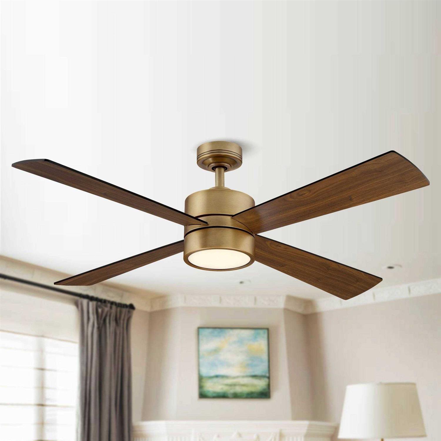 Parrot Uncle Bucholz 52 in. 4-Blade LED Chrome Ceiling Fan with Light and Remote Control