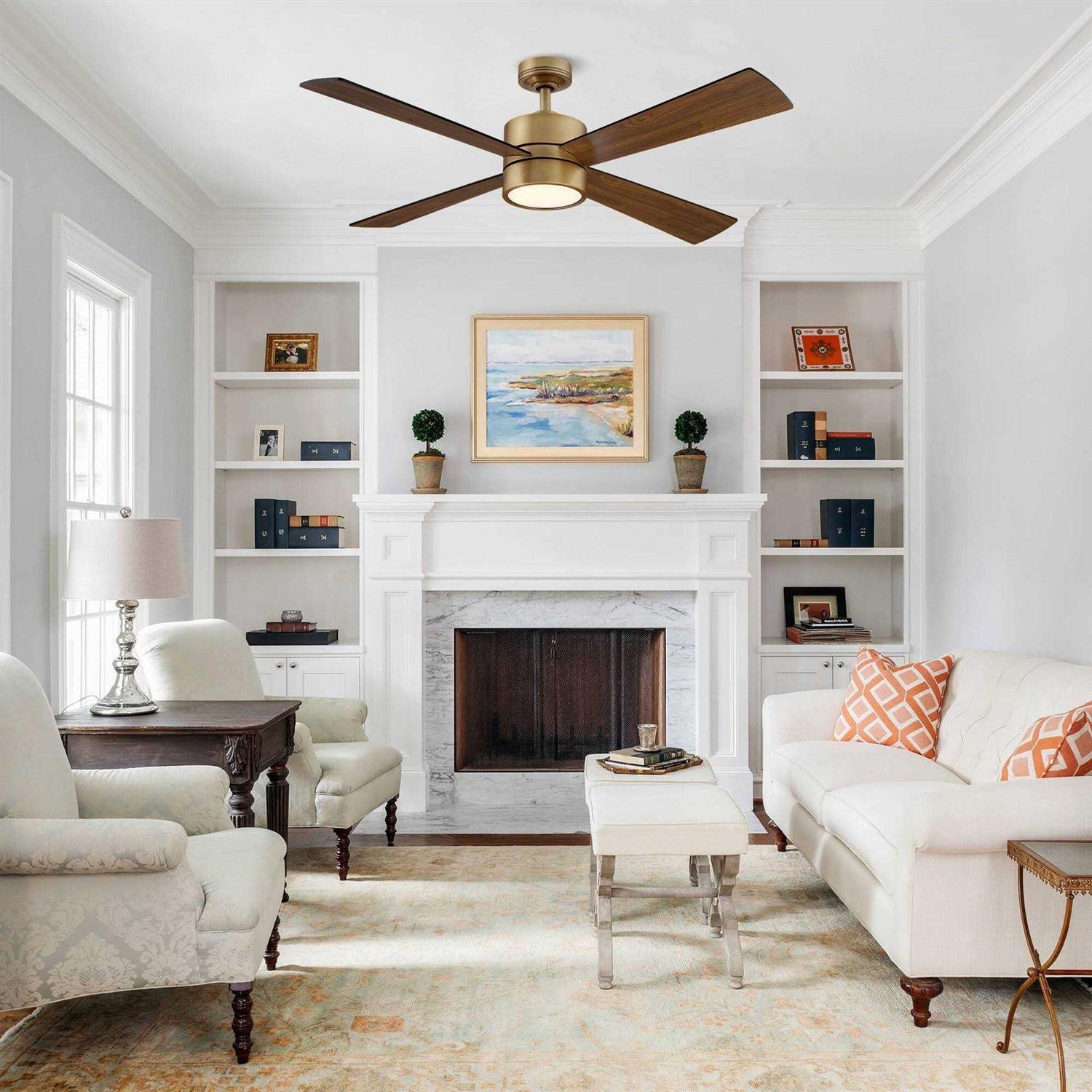 Parrot Uncle Bucholz 52 in. 4-Blade LED Chrome Ceiling Fan with Light and Remote Control - Image 2