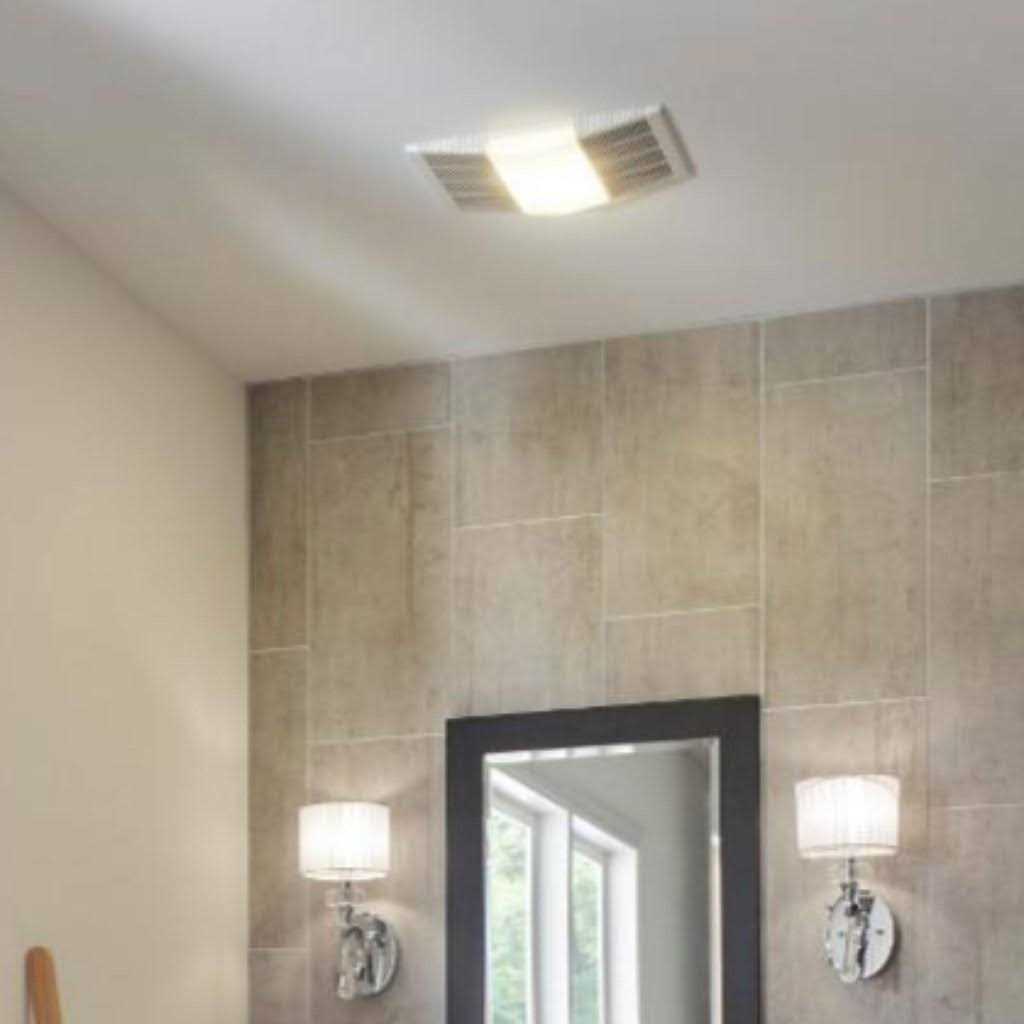 NuTone 80 CFM Ventilation Exhaust Fan with Light and Heater 765H80L - Image 2