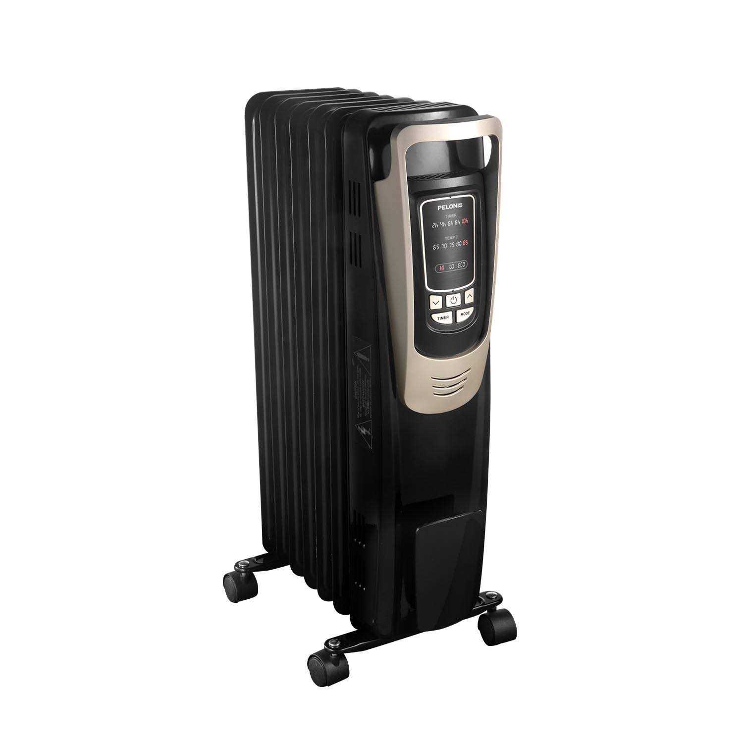 Pelonis Oil Filled Radiator Portable Space Heater with Programmable Thermostat