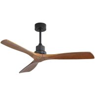 52 inch Indoor and Outdoor Downrod Solid Wood Ceiling Fan with Remote,Integrated Light Optional