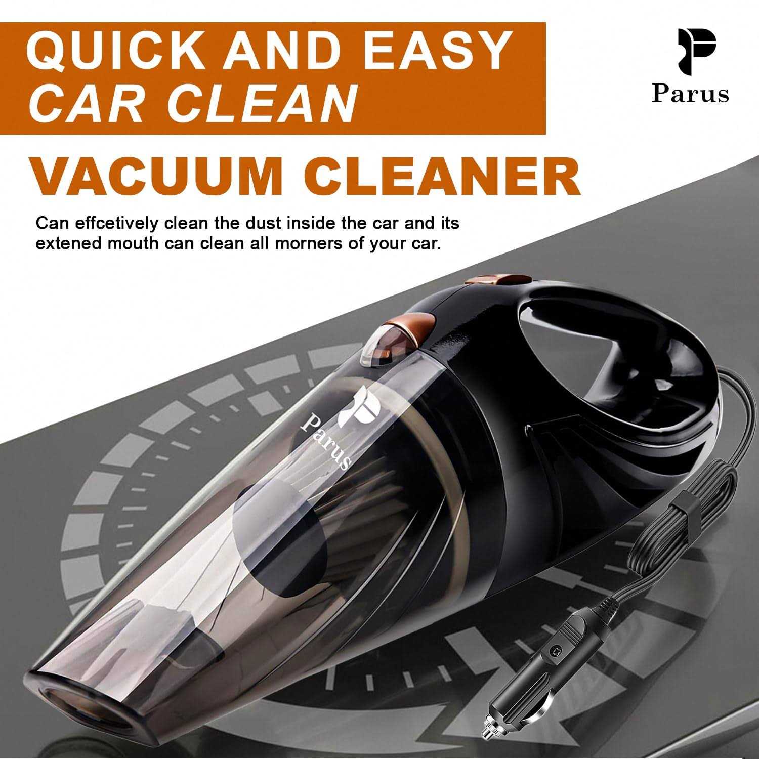 PARUS Car Vacuum Cleaner, a Portable, high Power, Handheld Vacuum That Comes with attachments, a 16ft Cord, and a Bag. This kit is Essential - Image 2