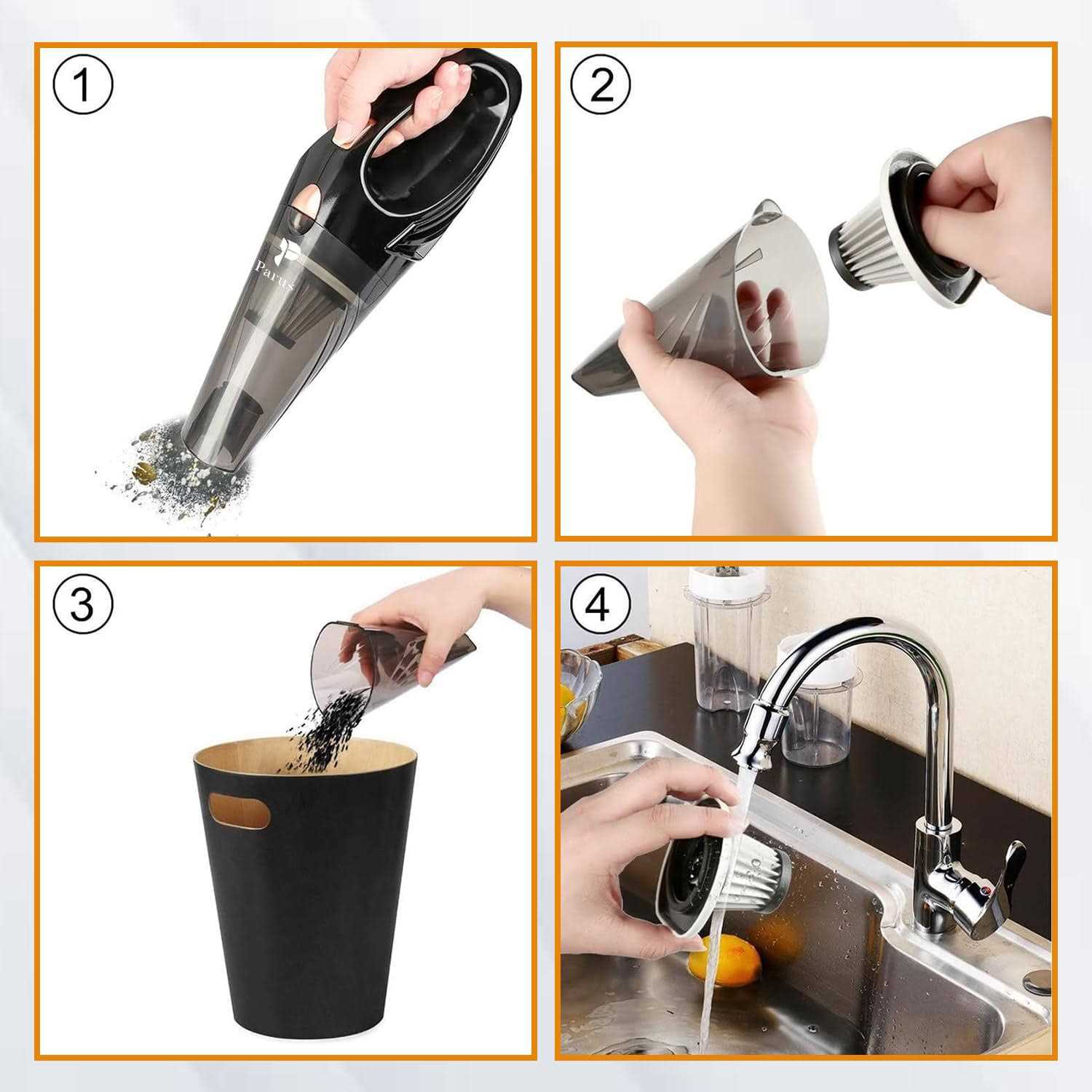 PARUS Car Vacuum Cleaner, a Portable, high Power, Handheld Vacuum That Comes with attachments, a 16ft Cord, and a Bag. This kit is Essential - Image 3