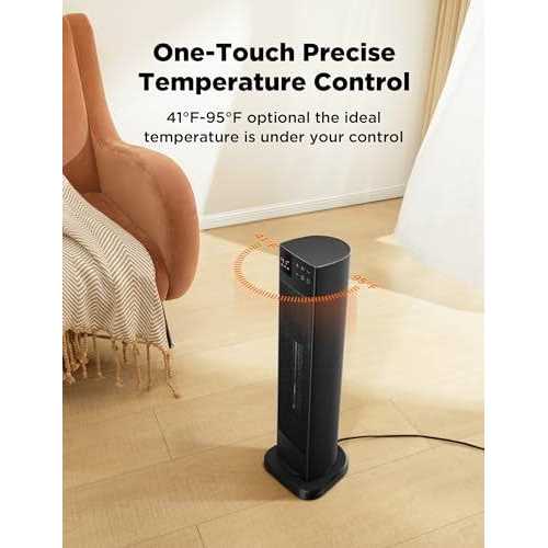 PELONIS Oscillating Ceramic Tower Indoor Space Heater for Home with Oscillation - Image 2
