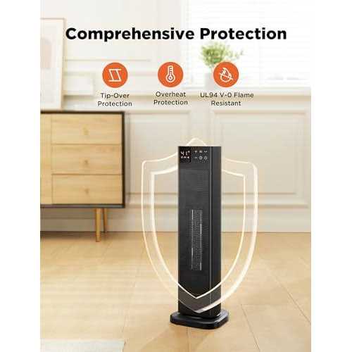 PELONIS Oscillating Ceramic Tower Indoor Space Heater for Home with Oscillation - Image 3