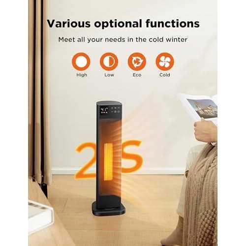 PELONIS Oscillating Ceramic Tower Indoor Space Heater for Home with Oscillation - Image 4