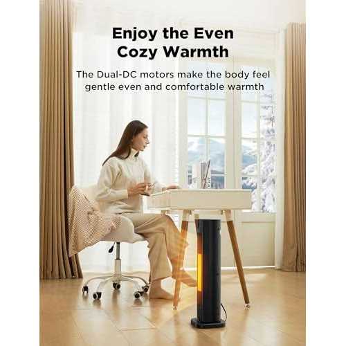 PELONIS Oscillating Ceramic Tower Indoor Space Heater for Home with Oscillation - Image 5
