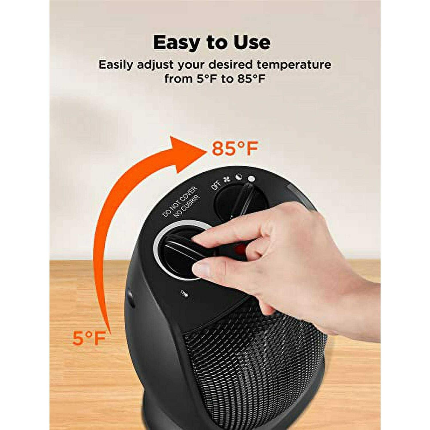 Pelonis Phta1abb Portable 1500w/900w Quiet Cooling & Heating Mode Space Heater for All Season - Image 4