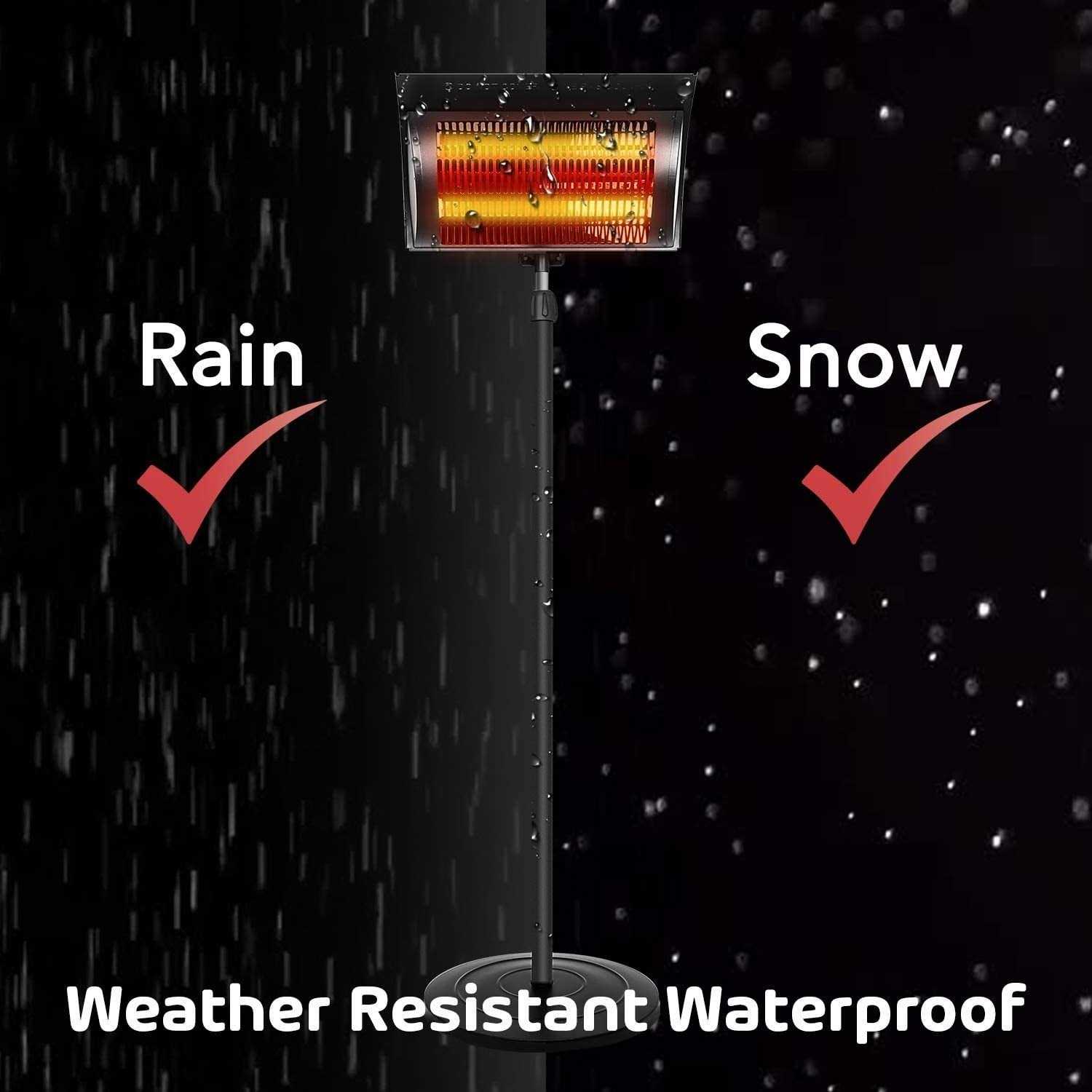 1,500-Watt Infrared Standing Heater Indoors and Outdoors Heater with Overheat Protection - Image 3