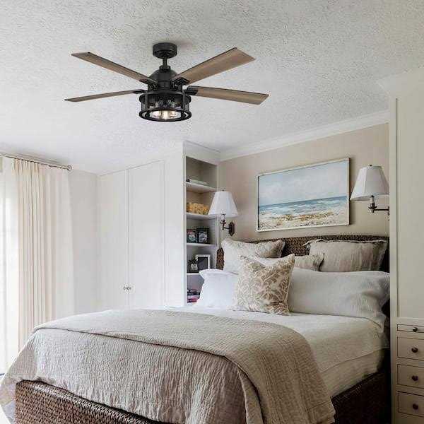 Parrot Uncle 52 inch Industrial Reversible 5-Blade Mesh LED Ceiling Fan with Remote - Image 4