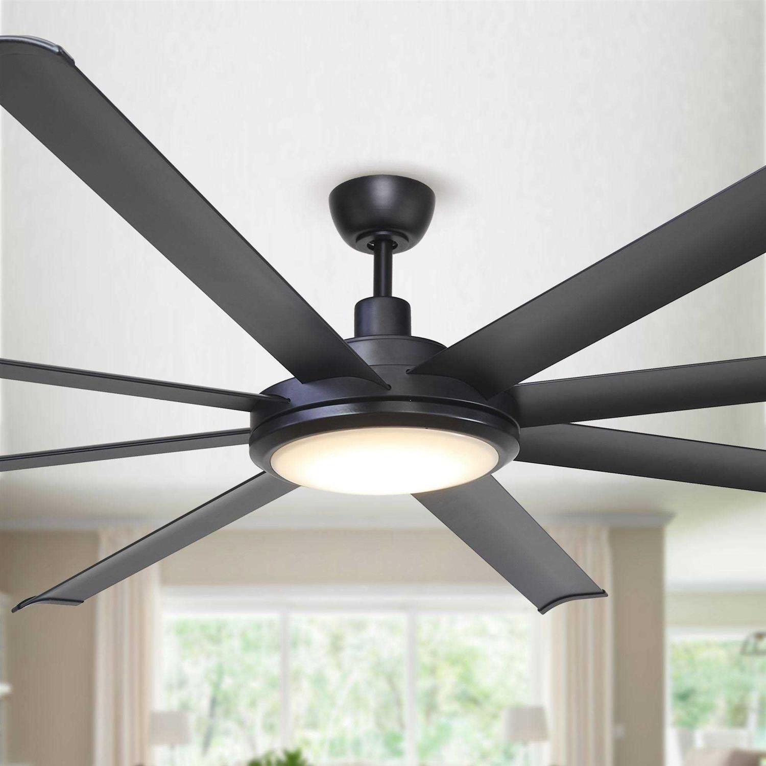 Parrot Uncle 75-inch Larger Black Aluminum 8-Blade LED Ceiling Fan with Remote - Image 3