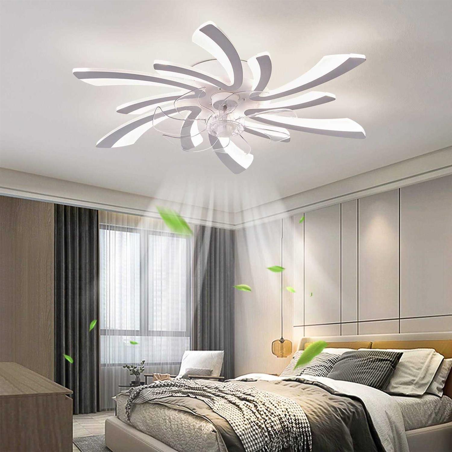 Oaks Aura 31in. Modern Flush Mount Ceiling Fan with Lights,6