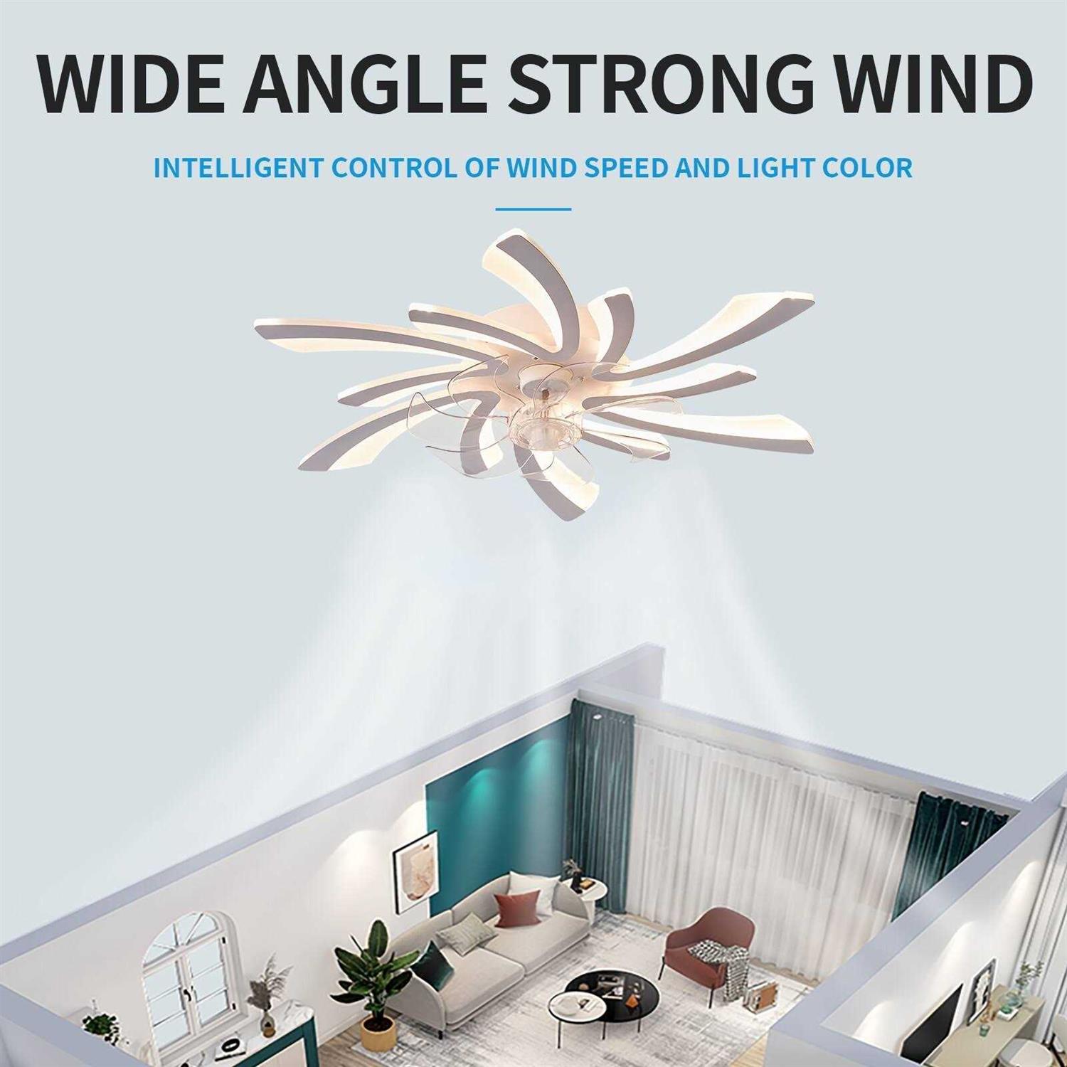 Oaks Aura 31in. Modern Flush Mount Ceiling Fan with Lights,6 - Image 3