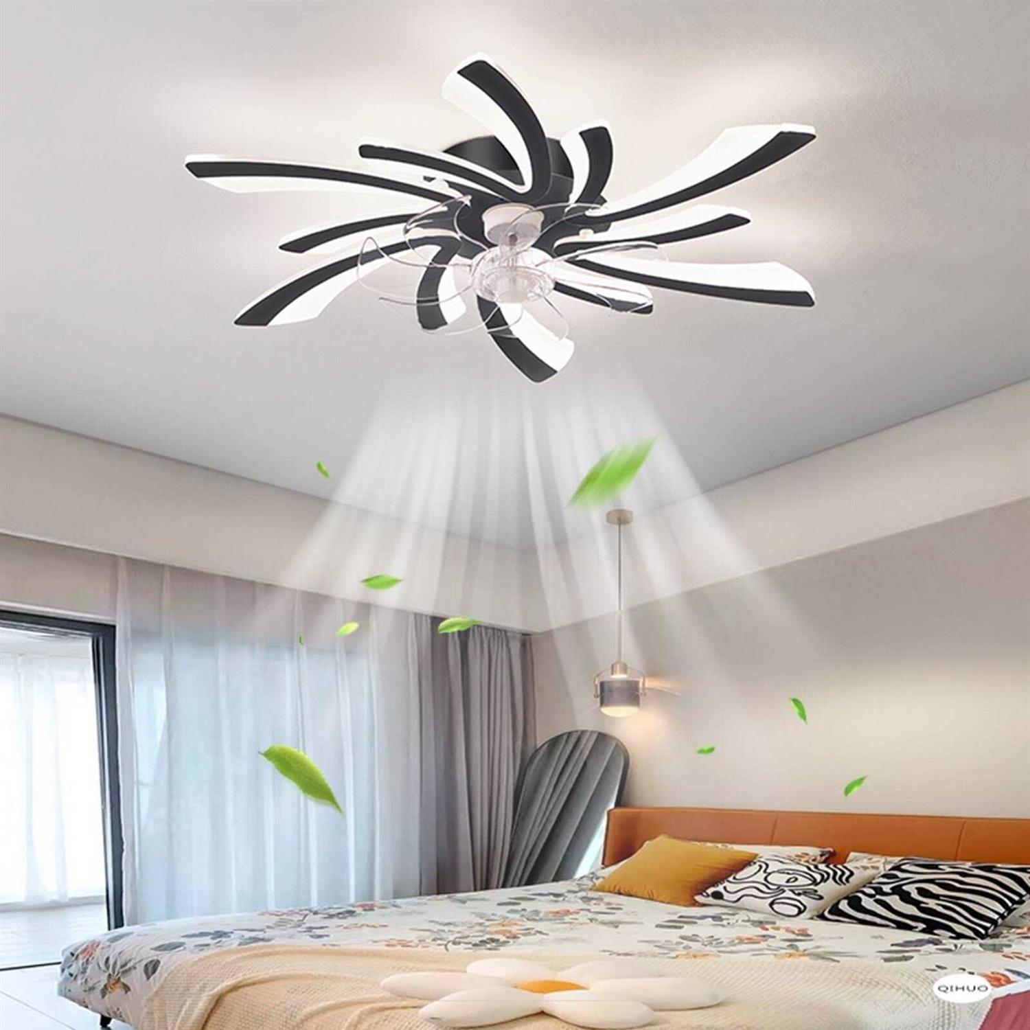 Oaks Aura 31in. Modern Flush Mount Ceiling Fan with Lights,6