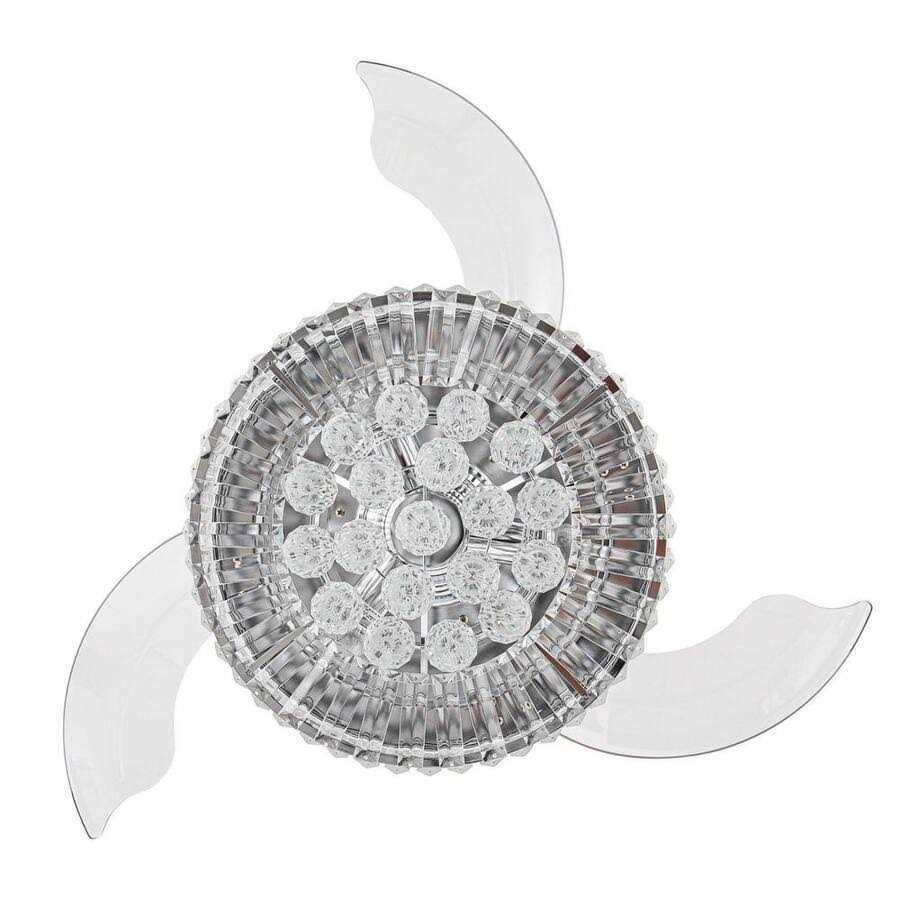 Parrot Uncle Broxburne 36 in. Modern Chrome Retractable 3-Blade Crystal Ceiling Fan with Light Kit and Remote Control - Image 4