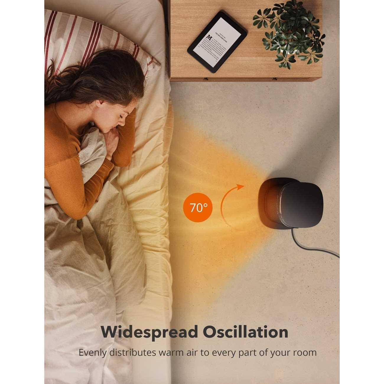 refurbished Taotronics Space Heater Tt-he003 Oscillating w/ Remote Tower Heating Fan Di25 - Image 3