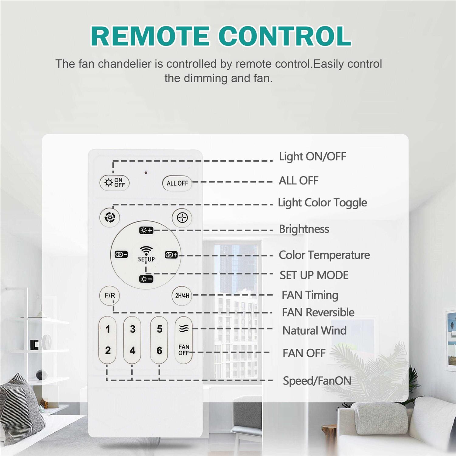 Oaks Aura 20in.LED Smart App Remote Control Ceiling Fans with Lights DC2005 - Image 3