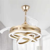 Oaks Decor Bayview 42-in Gold Color-changing LED Indoor Ceiling Fan with Light Remote DC4264-G