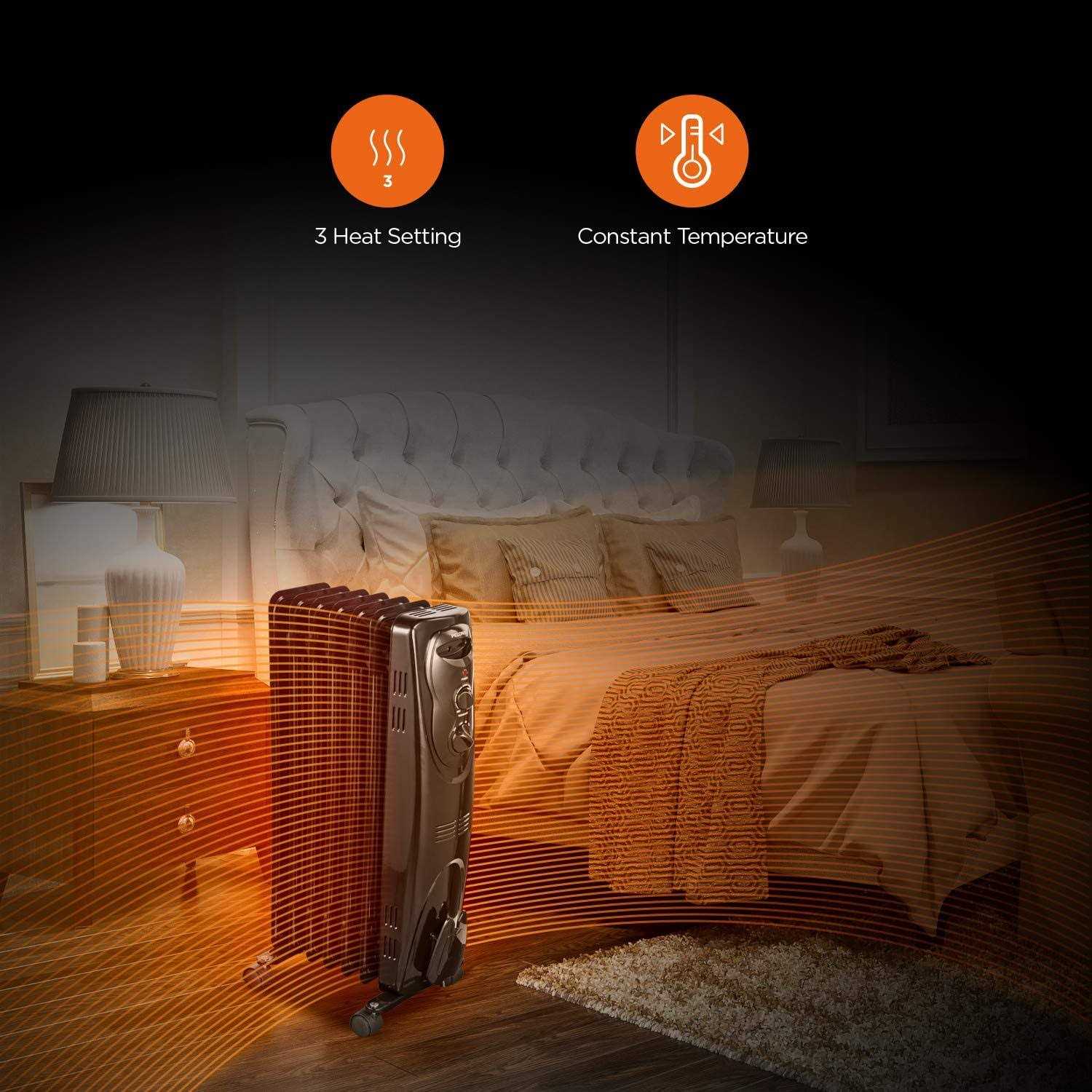 Pelonis PHO15A2AGB Basic Electric Oil Filled Radiator - Image 2