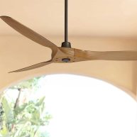 60 Casa Vieja Aireon Modern Indoor Outdoor Ceiling Fan with Remote Control Rubbed Bronze Walnut Damp Rated for Patio Exterior House Home Porch Gazebo